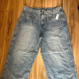 Old Navy High-Waisted Baggy Wide-Leg Trouser Jeans | NWT 18